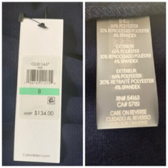 NWT Calvin Klein Side-Ruched Scuba Crepe Sheath Dress - Picture 15 of 17